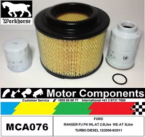 FILTER KIT Oil Air Fuel FORD RANGER PJ & PK 2.5 WL-AT TD 4WD 3Litre WE-AT 06>11 - Picture 1 of 2