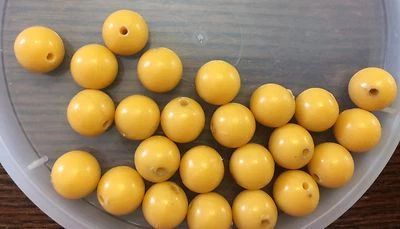 Lote de cuentas redondas de lucite vintage de Japón brillante jugo de naranja soleado naranja cítrico Q  Foto 1 de 3