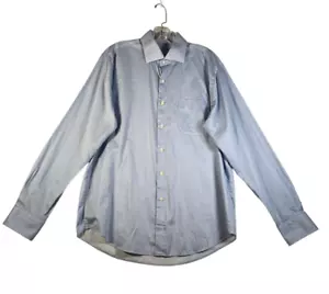 Peter Millar Mens Shirt Size L Blue Geometric Print Long Sleeve Button Up Cotton - Picture 1 of 6