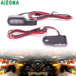 2pcs Black Motorcycle 3 LED Mini Turn Signal Indicator Blinker Light For Harley - Picture 1 of 12