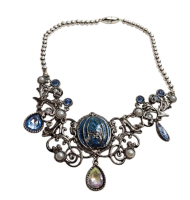Disney Store Princess Cinderella Necklace Cosplay Pumpkin Coach Blue Enamel - Image 1 of 4