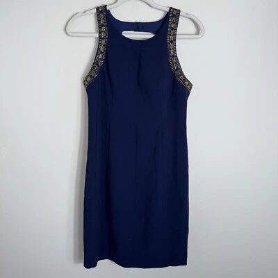 Lilly Pulitzer Sleeveless Chrissy Shift Dress-Navy Blue-Beaded-Size 8-NWT - Image 1 of 4