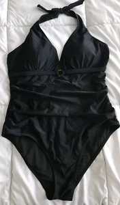 NEU Clarhder schwarzer Neckholder Einteiler Badeanzug Gr. XL Bauchkontrolle Badeanzug  - Bild 1 von 13