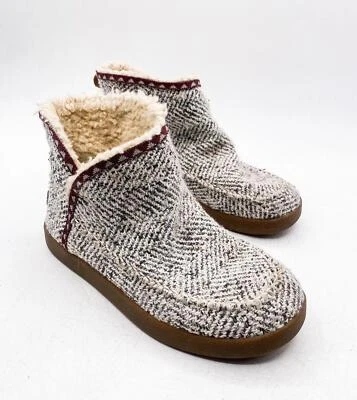 SANUK NICE BOOTAH Blanco Negro Chevron Tejido Botines Forrados en Piel de Oveja Talla 6 37 Foto 1 de 4