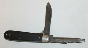 VINTAGE SABRE ELECTRICIAN'S KNIFE JAPAN WOOD HANDLE 635 - Picture 1 of 8