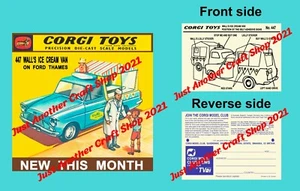 Corgi Toys 447 Walls Ice Cream Van Instruction Leaflet Poster Shop Display Sign - Picture 1 of 1