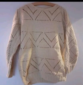 Handgestrickter Pullover Gr. 38/40 Gelb Baumwolle - Bild 1 von 2