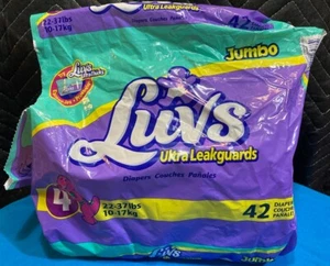 (9) 2000 Vintage Luvs PLASTIC Diapers Size 4 in Open Bag - Barney - Picture 1 of 3