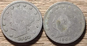 1902 & 1906 Liberty Head V Nickels - Picture 1 of 4