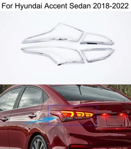 Chrome Rear Taillight Tail Light Lamp Cover For Hyundai Accent Sedan 2018-2022 - Foto 1 di 1