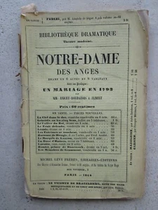THIRY : NOTRE-DAME DES ANGES drame en 6 actes, 1848. - Picture 1 of 9