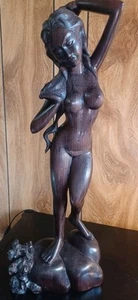 1950'S MAS BALI WOOD CARVING NUDE WOMAN INDONESIAN 05727 - Picture 1 of 13