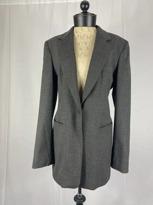 DONNA KARAN Size 10 Vintage Gray Dress Blazer Wool Set - Image 1 of 4