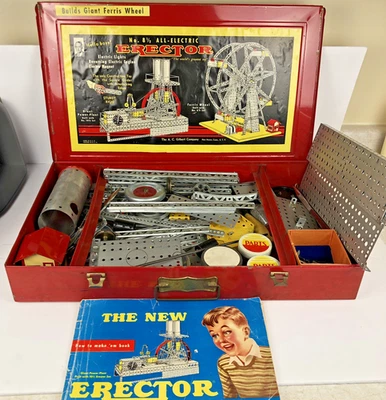 Gilbert No. Vintage Juego de montadores 8 1/2 en caja metálica original y libro Foto 1 de 4