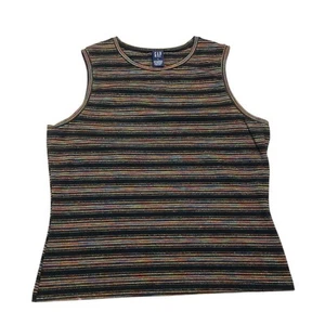 Gap | Colorful Metallic Striped Sleeveless Top | Women's Size L - Picture 1 of 6