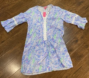 NEU MIT ETIKETT LILLY PULITZER GRÖSSE M HOLLIE TUNIKA KLEID *THE TURTLE PACKAGE* Glockenärmel - Bild 1 von 14