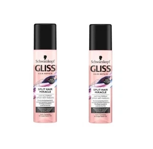 2 x Schwarzkopf Gliss Split Hair Miracle Spray Conditioner 200 ml 2 pack - Picture 1 of 2