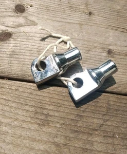 Harley Davidson Threaded Male Chrome Foot Peg Clevis Sold As A Pair Used   HD3 - Picture 1 of 12
