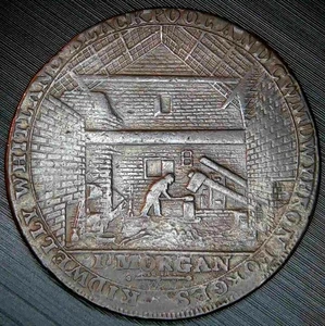 SCARCE Carmarthen Iron Works Conder Halfpenny D&H 5 - 18th Century Great Britain - Picture 1 of 2