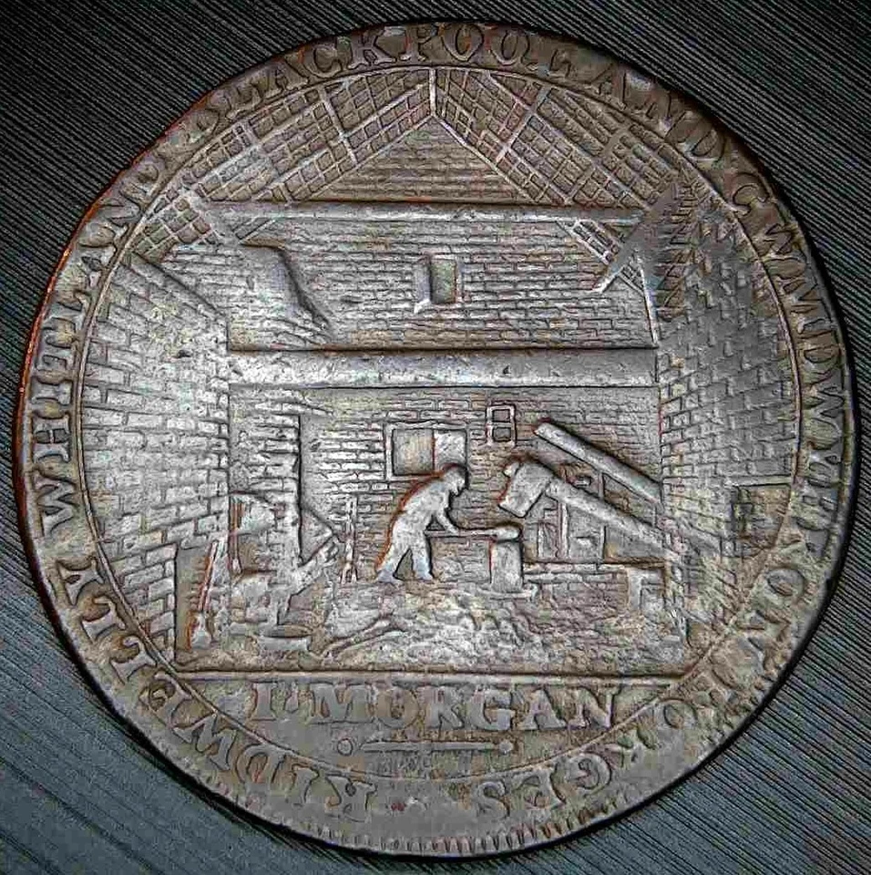 稀有 Carmarthen Iron Works Conder Halfpenny D&H 5 - 18 世纪英国 — 第 1/2 张图片