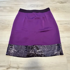 Falda Boden 2R EE. UU. 6R Reino Unido seda línea A lentejuelas dobladillo púrpura nueva con etiquetas - Imagen 1 de 7