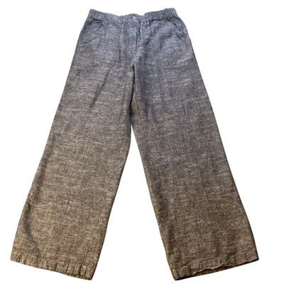 Pantalones Max Studio Gris Mezcla de Lino Pierna Ancha Medianos Tweed Brezo Sueltos Foto 1 de 4