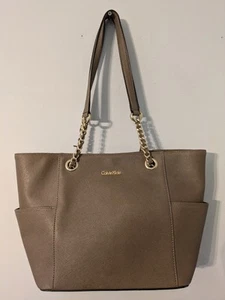 Calvin Klein Hayden Chain Tote Bag Saffiano Leather. - Picture 1 of 15