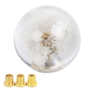 Universal Round Ball Crystal Real Flowers Manual Gear Shift Knob Shifter Kit - Picture 1 of 6