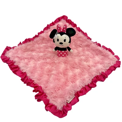 Розовое защитное одеяло Disney Minnie Mouse милое атласное Itty Bittys Hallmark Nunu - Изображение 1 из 4