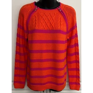 Suéter Talbots Petite Tejido con Cable y Rayas con Detalles de Cremallera Talla Mp - Imagen 1 de 7