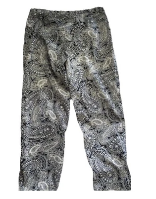 Pantalones de cachemira azul Lauren Ralph Lauren para mujer talla 12 azul marino y blanco Foto 1 de 4