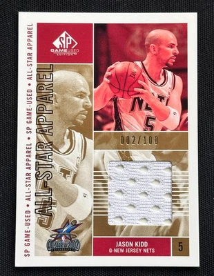 2002 SP Game Used All-Star Jersey GOLD /100 #KD-AS Jason Kidd - Image 1 of 2