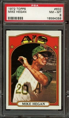 1972 Topps #632 Mike Hegan *PSA 8 (casi nuevo-como nuevo) *Oakland Athletics Foto 1 de 2