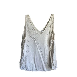 Old Navy Women’s Tank Top Size L Large White Polka Dot Sleeveless Blouse - Picture 1 of 5