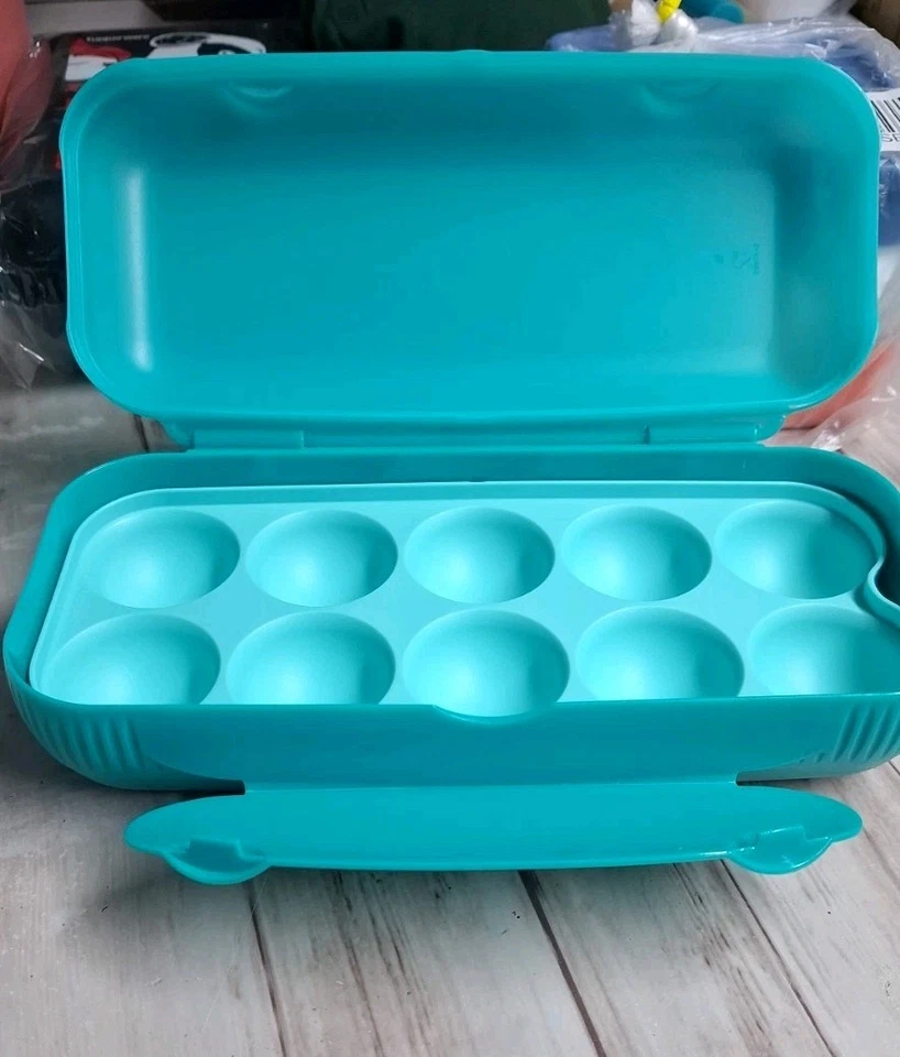Tupperware 10er Eierbox Brotbox Brötchen Vesper Brotzeit Kolumbus Türkis - Bild 1 von 1