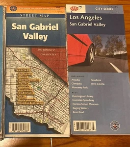 1 of 2 1995 2005 San Gabriel valley AAA Map Los Angeles East Area - Picture 1 of 11
