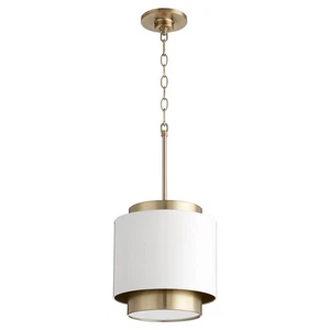 1 Light Drum Pendant in Soft Contemporary style - 10.5 inches wide by 11 inches - Picture 1 of 1