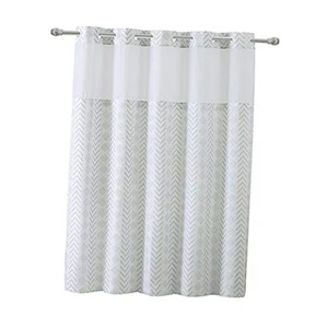 Tribal Shower Curtain with Peva Liner, 71 X 74, Taupe - Picture 1 of 7
