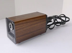 Vintage Panasonic Auto-Stop elektrischer Bleistiftspitzer Holzmaserung funktioniert sauber - Bild 1 von 9
