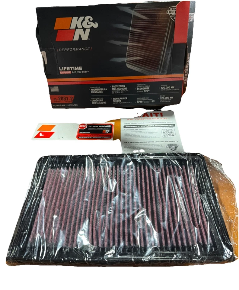 K&N 33-2031-2 替换空气过滤器适用于 1981 - 2019 年日产英菲尼迪雷诺 全新 — 第 1/1 张图片