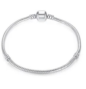 Armreif Perle Schlangenkette .925 Sterlingsilber Charm Halskette 17 7/8" SCHNELL! C10 - Bild 1 von 1