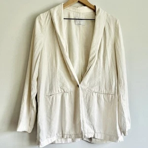 Old Navy | Cream Linen Blend Lightweight Blazer | Medium | Minimalist Officewear - Picture 1 of 7