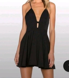 NBD X The Naven Twins Everytime Skate Dress Medium Black Mini Fit & Flare  - Bild 1 von 13