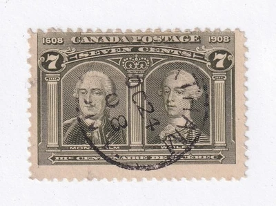 MATT'S STAMPS CANADA SCOTT #100 QUEBEC TERCENTENARY 7-CENT ISSUE, USED CV$100 - Image 1 of 3
