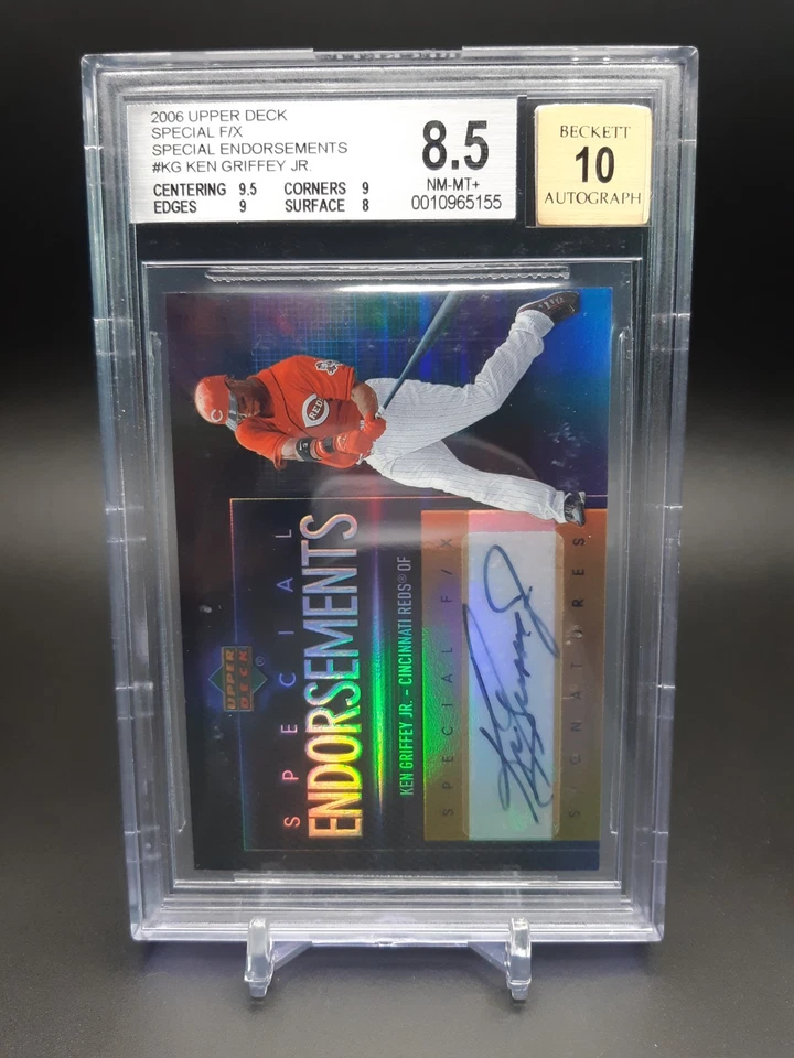 2006 Ken Griffey Jr. Auto UD Special F/X Special Endorsements BGS 8.5 Auto 10 - Image 1 of 3
