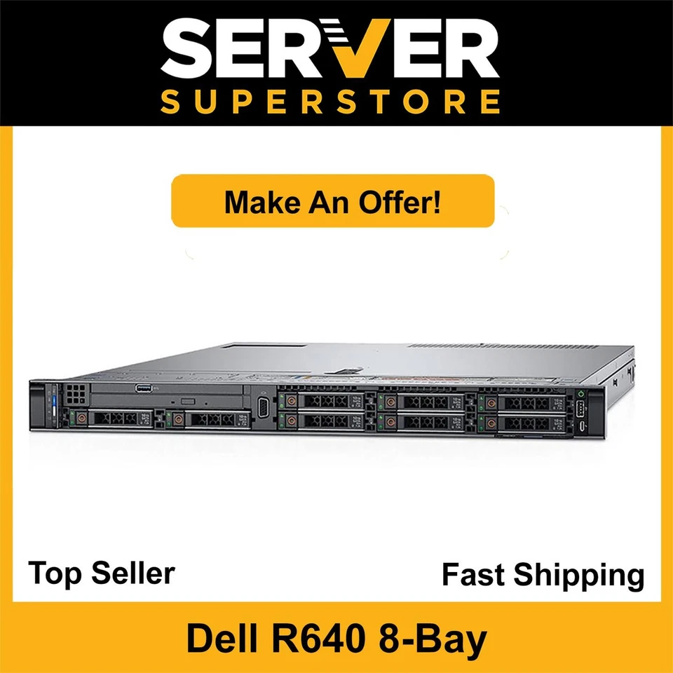 Servidor Dell PowerEdge R640 2x dorado 6132 = 28 núcleos H730P 64 GB RAM 2x SSD de 1 TB Foto 1 de 4