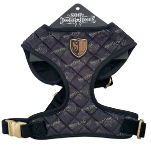 Snoop Doggie Doggs Premium Haustier Steppgeschirr Schwarz Gold LARGE NEU - Bild 1 von 5