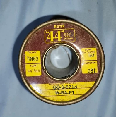  Carrete de soldadura Kester 44 SN63 0,031" Foto 1 de 3