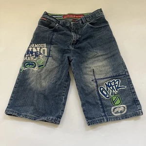 Ecko Unltd Shorts YOUTH 18 Denim Streetwear Graffiti Rhino Embroided JORTS 30" - Foto 1 di 8