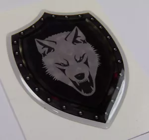 Chechnya Shield Style 3.2" crest Chechen lone Wolf Emblem domed decal Bike Car - Imagen 1 de 3
